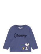 Snoopy Long-Sleeved T-Shirt Tops T-shirts Long-sleeved T-shirts Blue M...