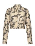 Carrie - Floral Jacquard Tops Blouses Long-sleeved Cream Day Birger Et...