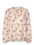 Anais Blouse Vintage Flower Tops Blouses Long-sleeved Cream Naja Lauf
