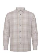 French Connection Barrow Dobby Ls Shirt Beige