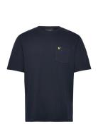 Lyle & Scott Textured Stripe T-Shirt Marinblå