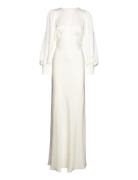 Malina Mathilde Pouf Sleeve Satin Bridal Gown Vit