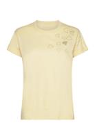 Anya Pcl Rain Strass Designers T-shirts & Tops Short-sleeved Yellow Za...