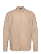 Cotton / Linen Shirt L/S Tops Shirts Casual Beige Clean Cut Copenhagen