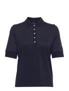 Detail Collar Ss Polo Pique Tops T-shirts & Tops Polos Blue GANT
