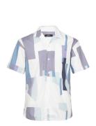 Jprblamotive Print Resort Shirt S/S Ln Tops Shirts Short-sleeved Blue ...