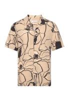 Mango Printed Fluid Regular-Fit Shirt Beige