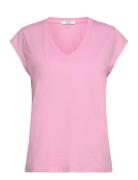 Cc Heart V-Neck T-Shirt Tops T-shirts & Tops Short-sleeved Pink Coster...