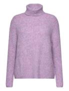 Cubrava Rollneck Tops Knitwear Turtleneck Purple Culture