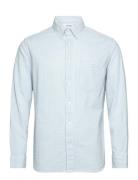 Slhreg-Reil Shirt Ls Seersucker Tops Shirts Casual Blue Selected Homme