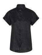 Lauren Ralph Lauren Relaxed Fit Linen Short-Sleeve Shirt Svart