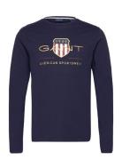 Archive Shield Ls T-Shirt Tops T-shirts Long-sleeved Navy GANT