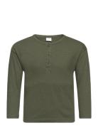Top Ls Essential Solid Tops T-shirts Long-sleeved T-shirts Khaki Green...