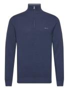 GANT Cotton Pique Half Zip Marinblå