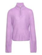 Kogbella Nicoya L/S Zip Pullover Bo Knt Tops Knitwear Pullovers Purple...