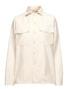 Logo Cotton Satin Shirt Tops Overshirts Cream Polo Ralph Lauren