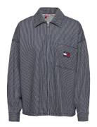 Tjw Stripe Boxy Overshirt Tops Overshirts Multi/patterned Tommy Jeans