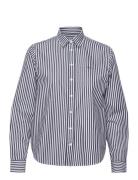 GANT Reg Classic Poplin Striped Shirt Marinblå