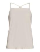 Ann Crossed Back Top Sport T-shirts & Tops Sleeveless Beige Rethinkit