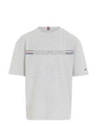 Stripe Chest Hilfiger Tops T-shirts Short-sleeved Grey Tommy Hilfiger