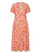 Edasz Ss Maxi Dress Knälång Klänning Orange Saint Tropez