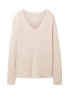 Tom Tailor Sweater Basic V-Neck Beige