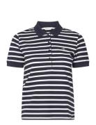Slim Striped Shield Ss Pique Polo Tops T-shirts & Tops Polos Navy GANT