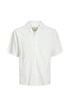 Jprbluoregon Jacquard Resort Shirt S/S Tops Shirts Short-sleeved White...