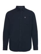 Ls Eco Oxford W Pckt Tops Shirts Casual Navy Original Penguin