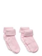 Baby Rib Sock W. Abs Strumpor Non-slip Pink Minymo