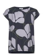 Tamaris Apparel Albony Printed Drop Shoulder Round Neck Tee Svart