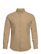 Slim Fit Dobby Shirt Tops Shirts Casual Beige Polo Ralph Lauren