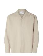 Slhrelaxnew-Linen Shirt Ls Resort Tops Shirts Casual Beige Selected Ho...