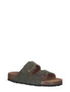 Women Slides Platta Sandaler Khaki Green Tamaris