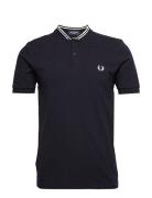 Bomber Collar Polo Tops Polos Short-sleeved Navy Fred Perry