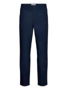 Parker Logo Twill Pants Bottoms Trousers Chinos Navy Les Deux