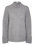 YAS Yasemilie Highneck Knit Pullover S. Noos Grå