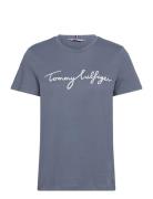 Reg C-Nk Signature Tee Ss Tops T-shirts & Tops Short-sleeved Blue Tomm...