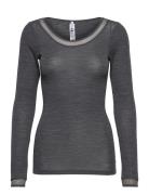 Juliana Wool Long Sleeve T-Shirt Tops T-shirts & Tops Long-sleeved Gre...