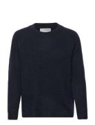 Selected Femme Slflulu Ls Knit O-Neck Noos Marinblå