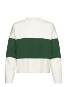 Over D Striped Sweater Tops Knitwear Jumpers Green Mango