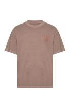Loose Logo Tee Tops T-shirts Short-sleeved Brown Lee Jeans