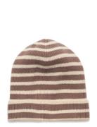 Bergen Striped Beanie Accessories Headwear Hats Beanie Brown Mp Denmar...