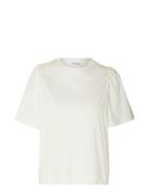 Selected Femme Slfpenelope 2/4 Ruffle Tee Noos Vit