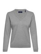 GANT Cotton V-Neck Grå