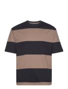 Block Stripe T-Shirt Tops T-shirts Short-sleeved Black GANT
