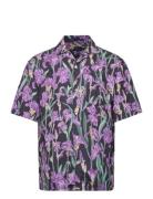 Rel Iris Linen Lyocell Ss Shirt Tops Shirts Short-sleeved Purple GANT