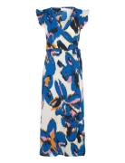 Vipeffi Lira V-Neck S/L Wrap Midi Dress Knälång Klänning Multi/pattern...