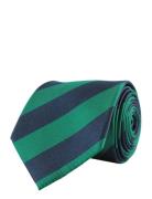 Portia 1924 Striped Silk Tie Grön