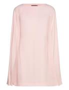 Cape Georgette Cocktail Dress Kort Klänning Pink Lauren Ralph Lauren